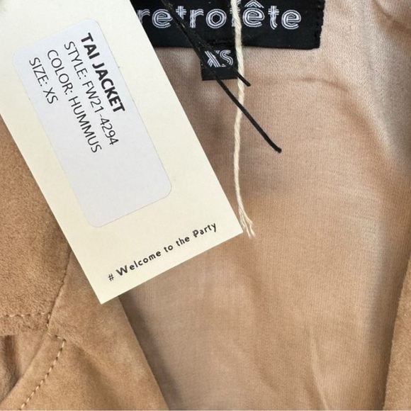 Retrofête Tai Lambskin Suede Leather Jacket - Picture 8 of 9